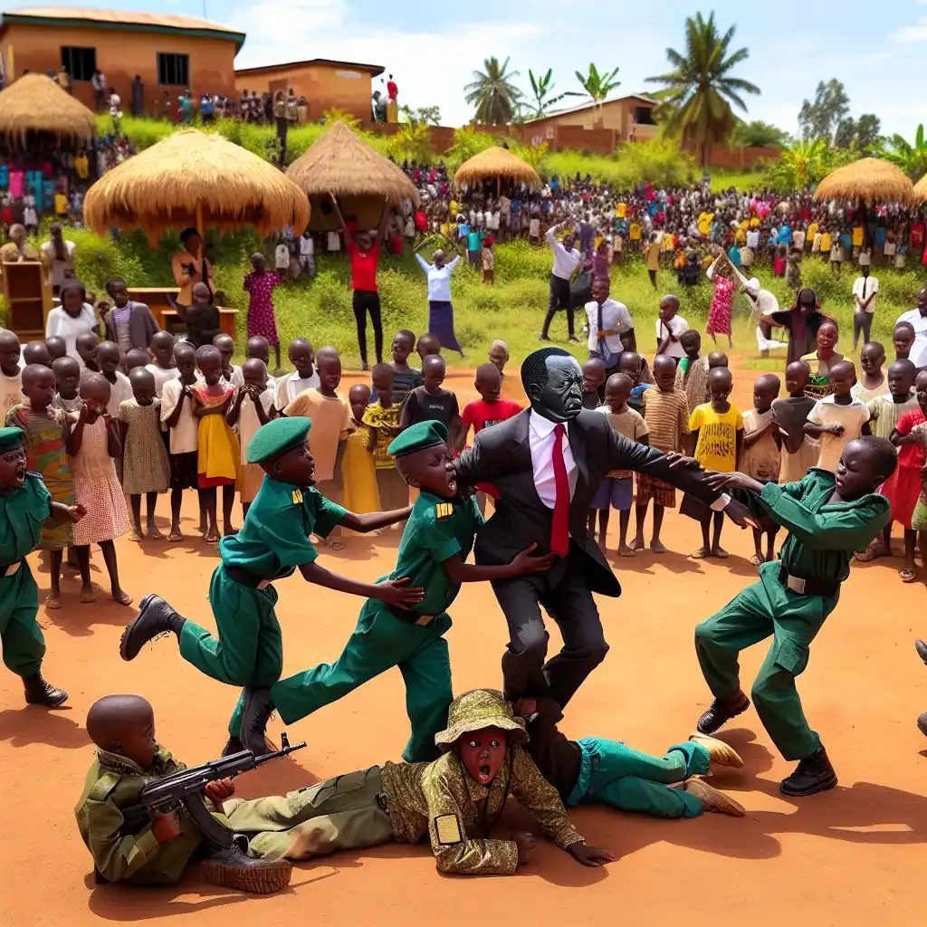Ugandan Kids Recreate Viral Trump Assassination Attempt Scene